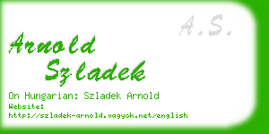 arnold szladek business card